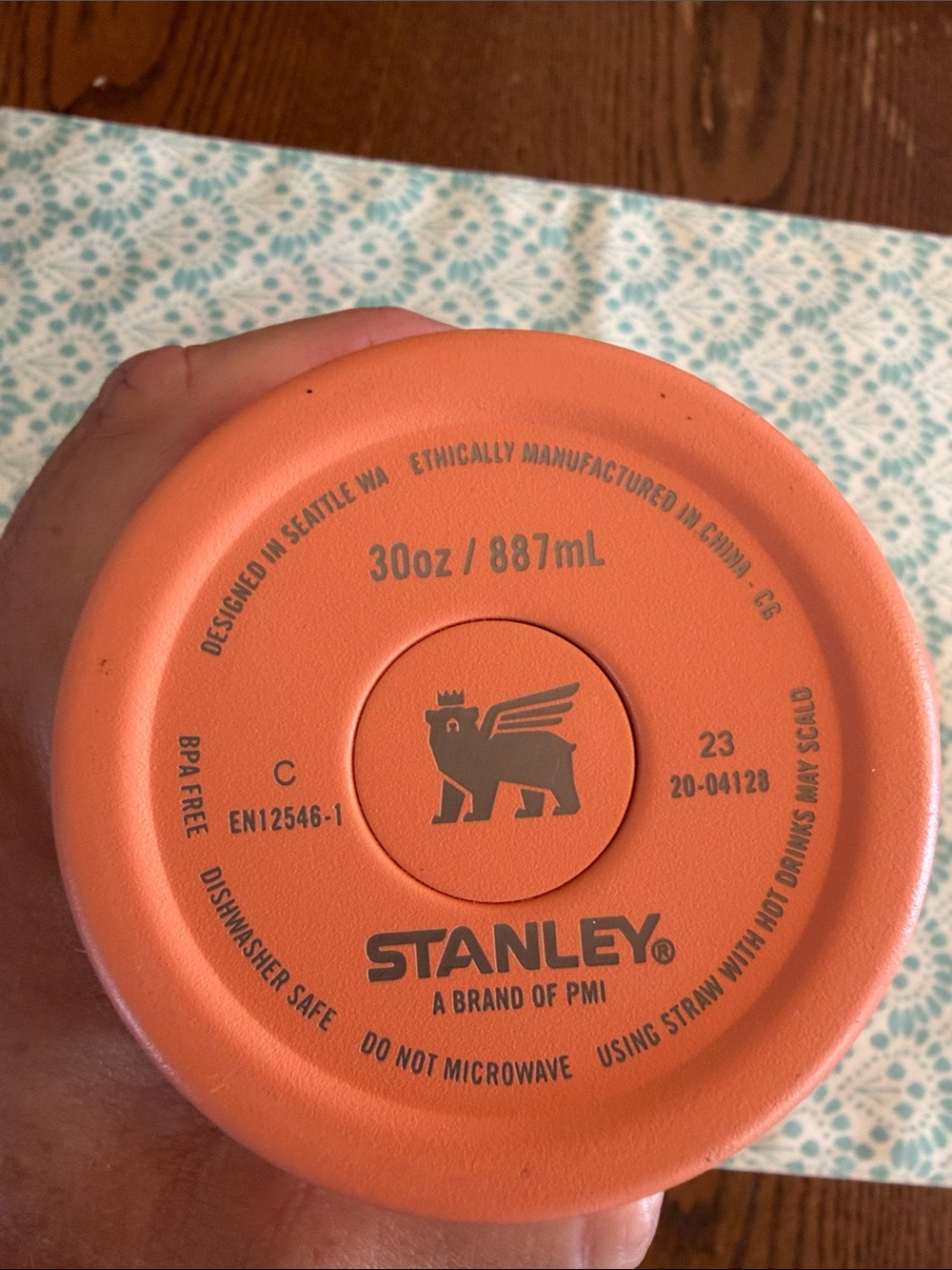 40 oz Stanley Turquoise and 30 oz Coral Insulated Travel Mugs with Handles - Picture 12 of 13